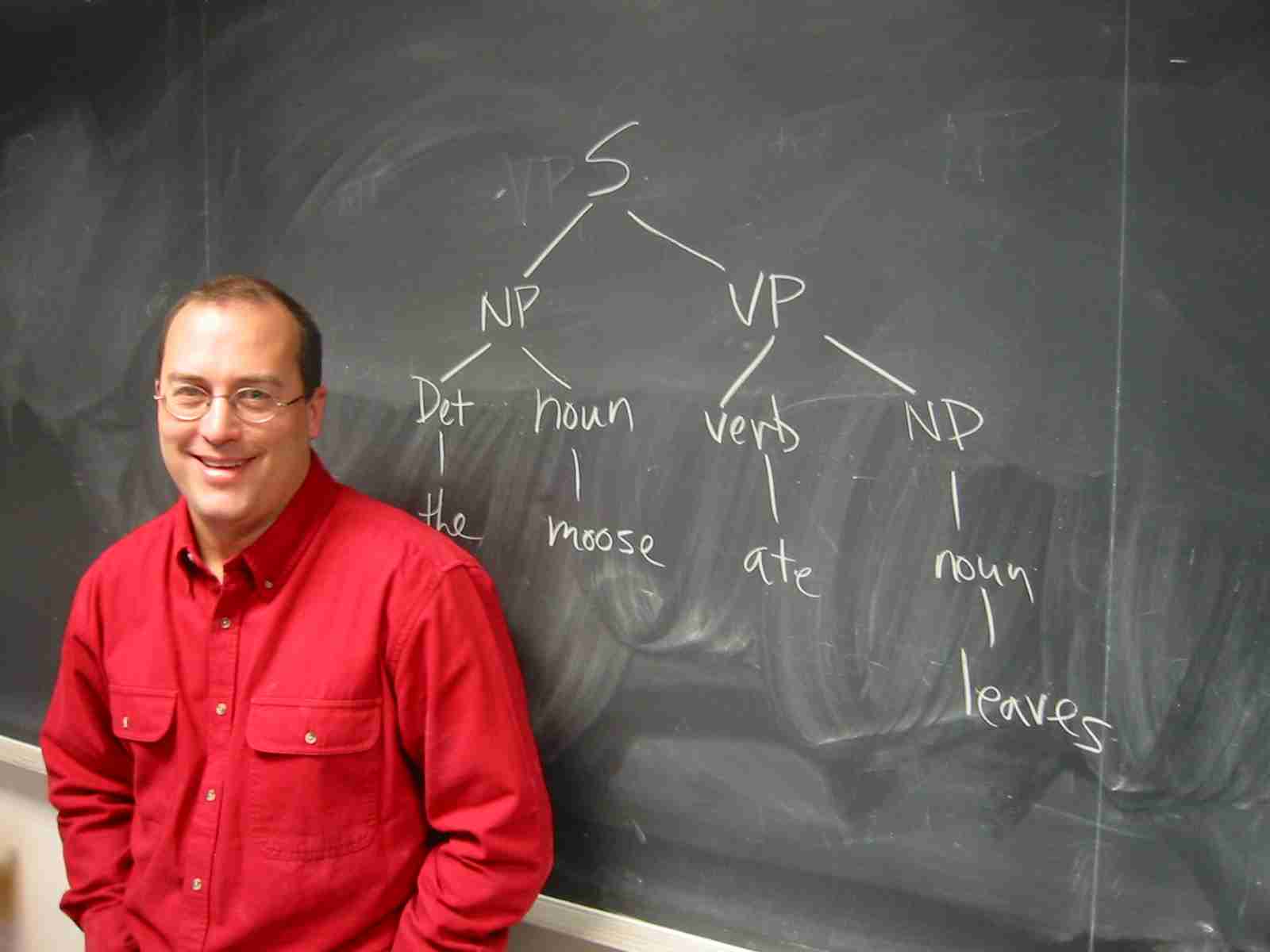 Jeff Ondich, our beloved Advisor Jeff agains a Blackboard
