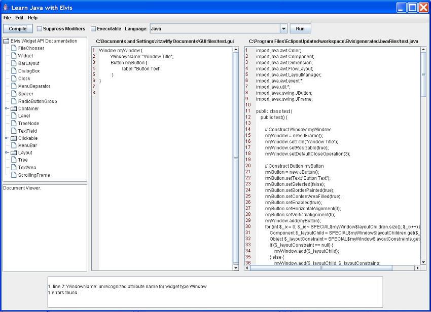 Learning Tool Screen Shot