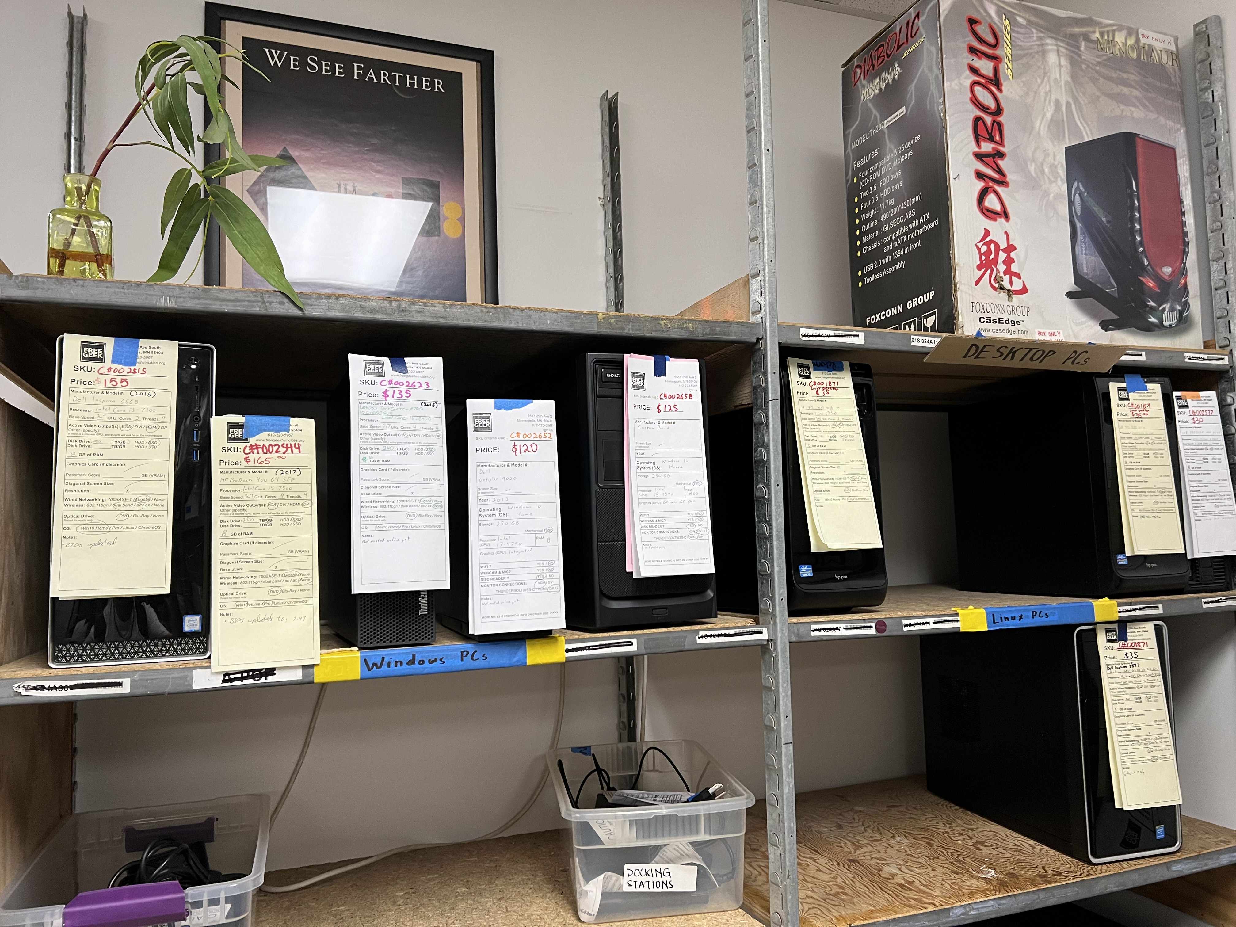PCs For Sale in the Free Geek Thrift Store