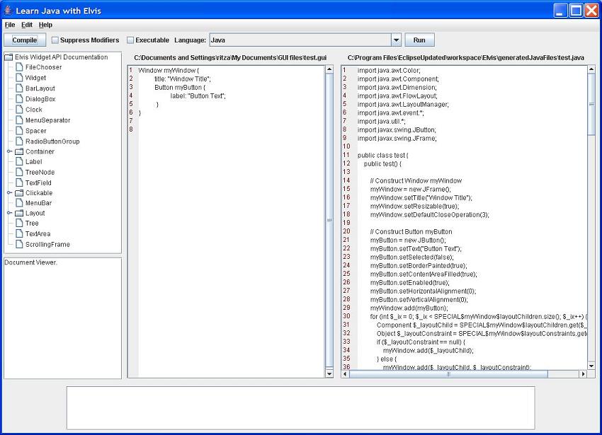 Learning Tool Screen Shot