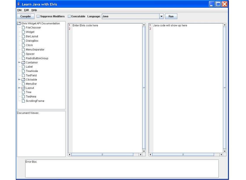 Learning Tool Screen Shot