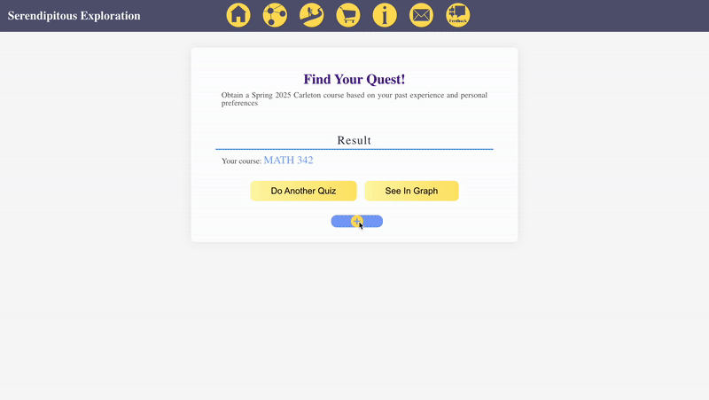 Saving course via the quiz result's page demo