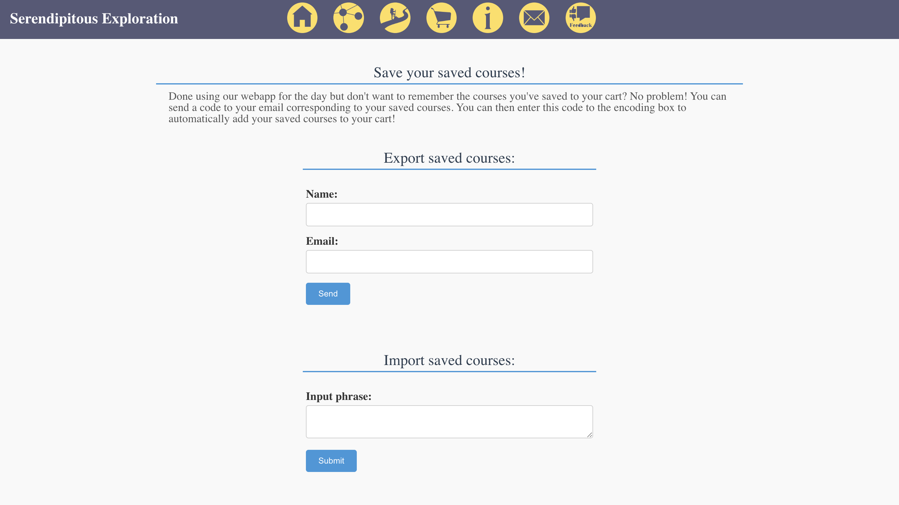 Exporting saved courses Demo