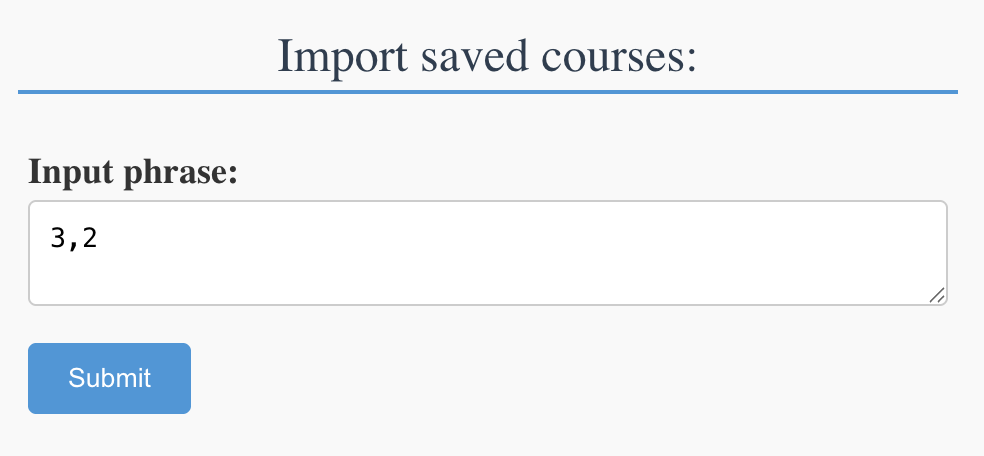 Importing saved courses Demo