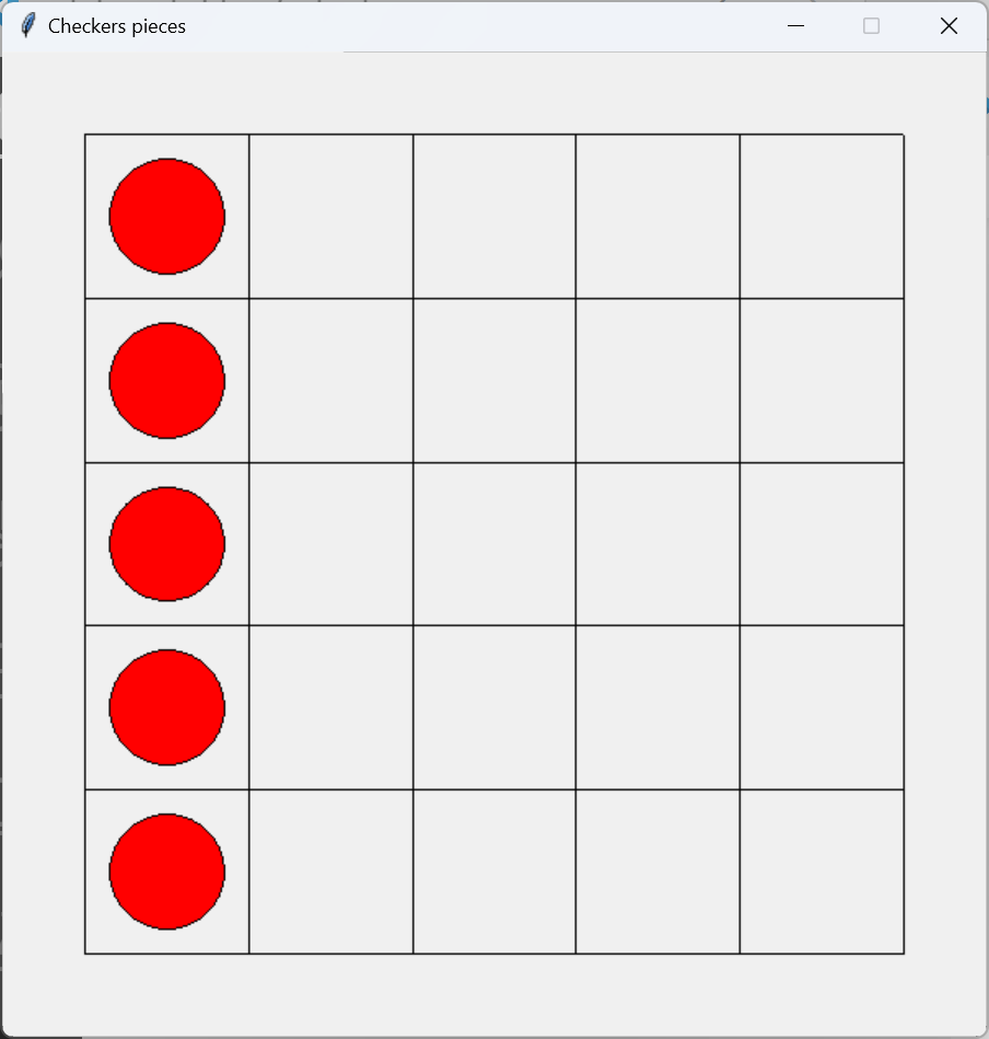 <image: placing checkers pieces in first column>
