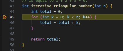 Paused at a breakpoint