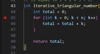 After setting a breakpoint